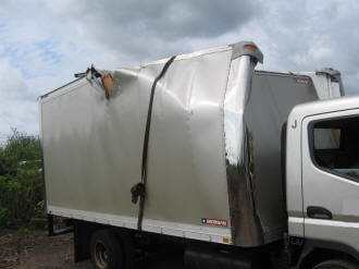 Broken semi trailer